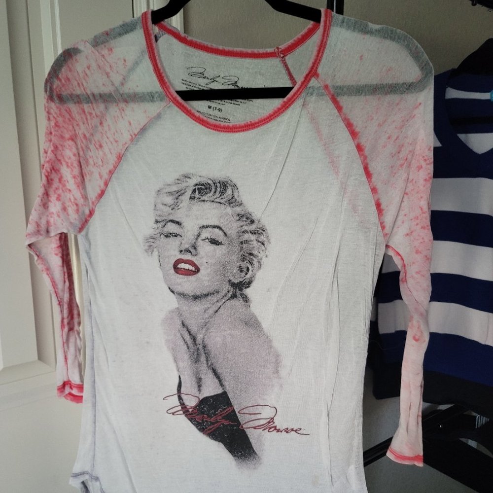 Marilyn Monroe sheer baseball tee